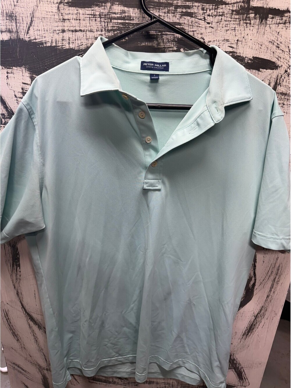 peter millar large mens blue golf polo